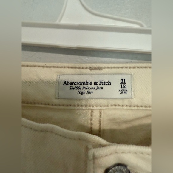 Abercrombie & fitch Linen-Blend Ultra Wide Leg Jean Sz 31/12 - Picture 5 of 6